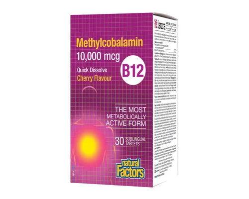Natural Factors B12 Methylcobalamin 10,000 mcg Cherry 30 Tablets