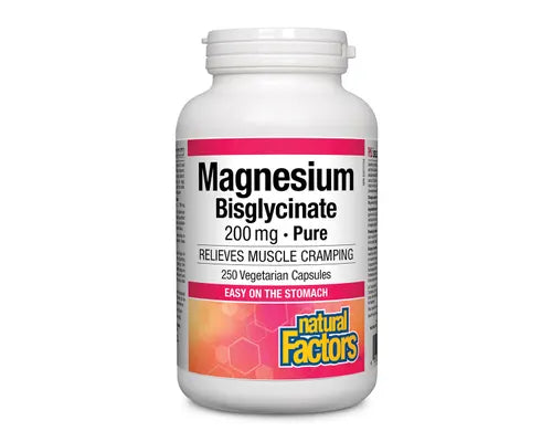 Natural Factors Magnesium Bisglycinate Pure 200mg 250 Veggie Caps