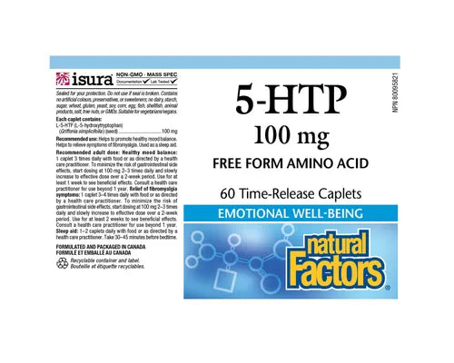 Natural Factors 5-HTP Time Release 100mg 60 Caplets