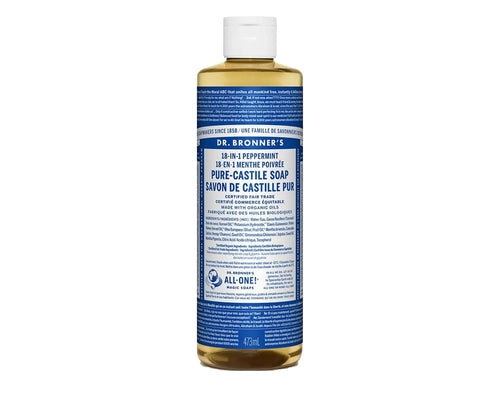 Dr. Bronner's 18-In-1 Pure-Castile Liquid Soap Peppermint 473mL