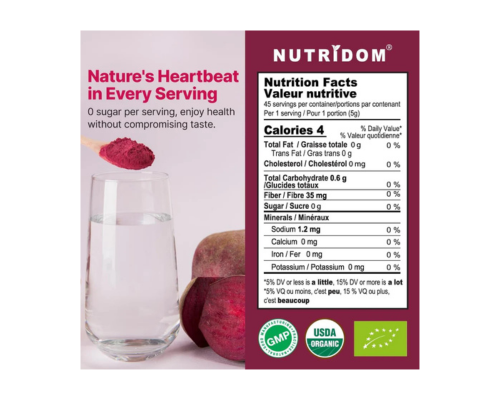 Nutridom Organic Red Beet Root Powder 225g