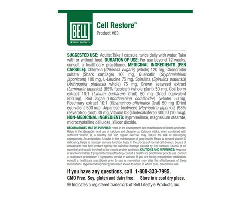 Bell Cell Restore 60 Veggie Caps