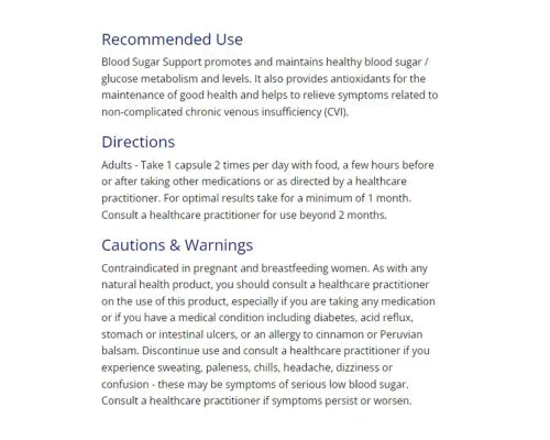 CanPrev Blood Sugar Support 120 Veggie Caps