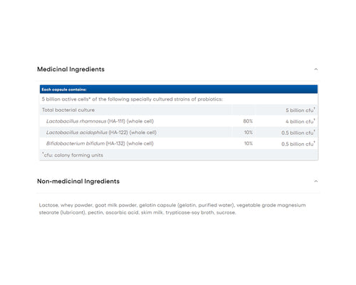 Natural Factors Acidophilus & Bifidus 5 Billion Active Cells 180 Capsules