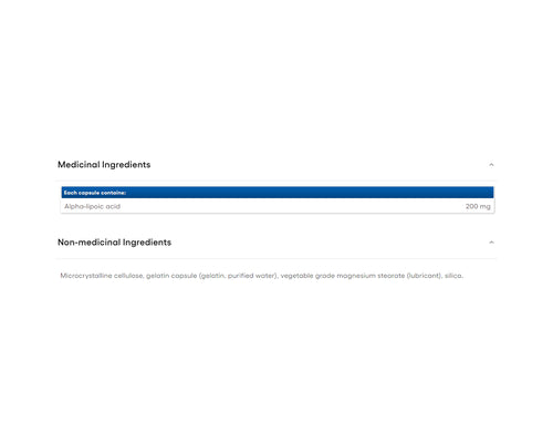 Natural Factors Alpha-Lipoic Acid 200 mg 60 Capsules