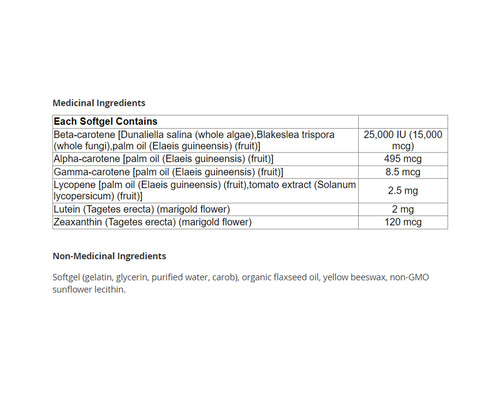 Natural Factors BetaCareAll 25,000 IU 90 Softgels