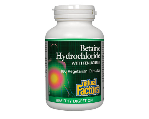 Natural Factors Betaine Hydrochloride With Fenugreek 180 Capsules