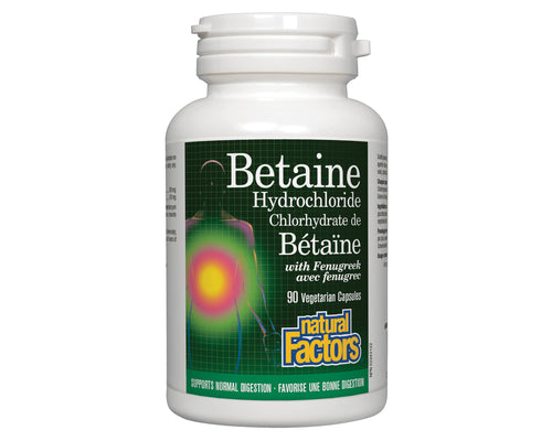 Natural Factors Betaine Hydrochloride With Fenugreek 90 Veggie Caps