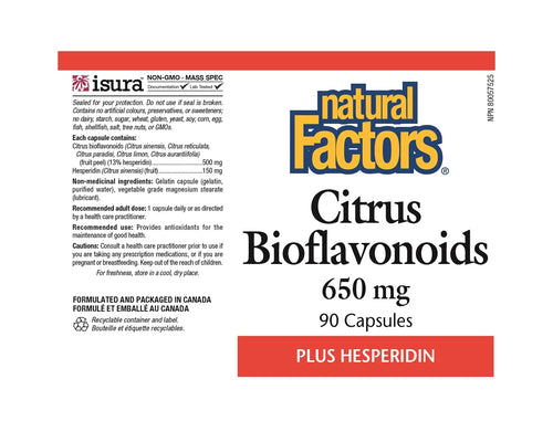 Natural Factors Citrus Bioflavonoids 650mg 90 Capsules