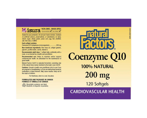 Natural Factors Coenzyme Q10 200mg 120 Softgels