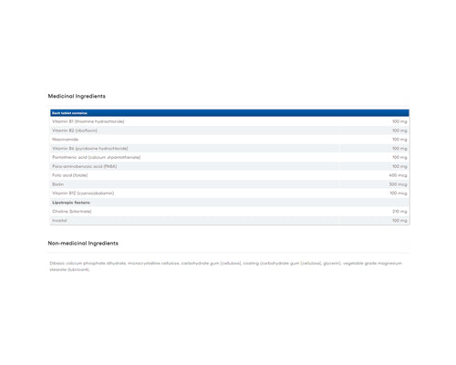 Natural Factors Complete B Time Release 100mg 60 Tablets