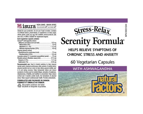 Natural Factors Stress-Relax Serenity Formula 60 Veggie Caps