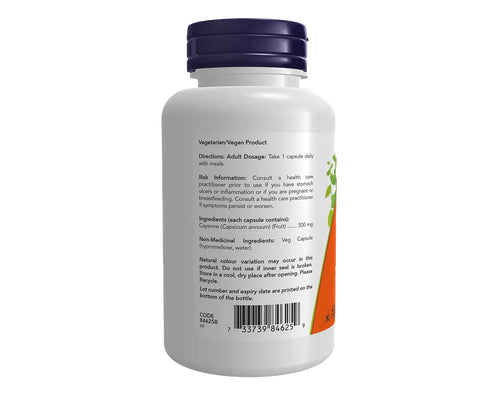 NOW Cayenne 500mg 100 Veggie Caps