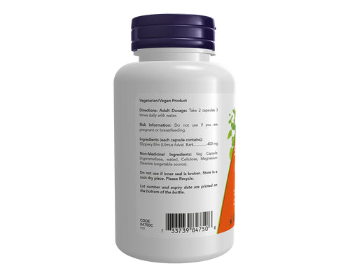 NOW Slippery Elm 400mg 100 Veggie Caps