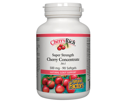Natural Factors Cherry Rich Cherry Concentrate Super Strength 500mg 90 Softgels