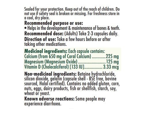 Naka Platinum Coral Calcium 180 Veggie Caps