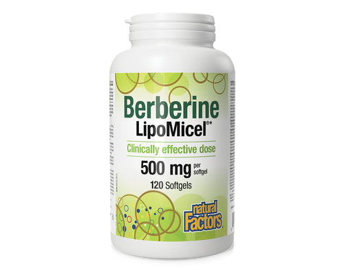 Natural Factors Berberine LipoMicel 500mg 120 Softgels