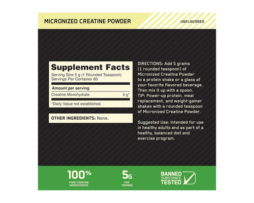 Optimum Nutrition Micronized Creatine Powder Unflavored 300g