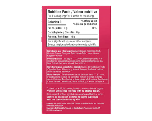 NOW Red Raspberry Tea 24 Tea Bags