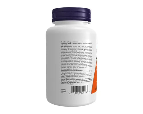 NOW Acetyl-L-Carnitine 500mg 100 Veggie Caps