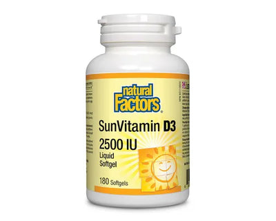 Natural Factors Sun Vitamin D3 2500 IU 180 Softgels