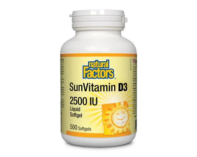 Natural Factors Sun Vitamin D3 2500 IU 500 Softgels