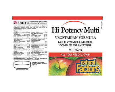 Natural Factors Hi Potency Multi Vegetarian Formula 90 Tablets