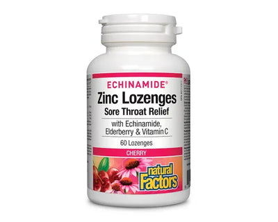 Natural Factors Echinamide Zinc Lozenges Cherry 60 Lozenges