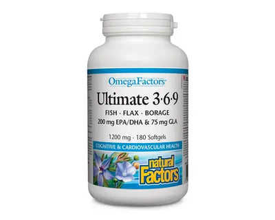 Natural Factors Omega Factors Ultimate 3.6.9 1200mg 180 Softgels