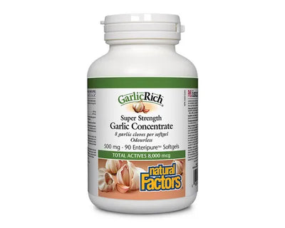 Natural Factors Garlic Rich Super Strength Garlic Concentrate 500mg 90 Softgels
