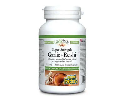 Natural Factors Garlic Rich Garlic + Reishi Super Strength 120 Capsules