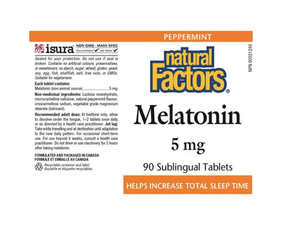 Natural Factors Melatonin Peppermint 5mg 90 Tablets