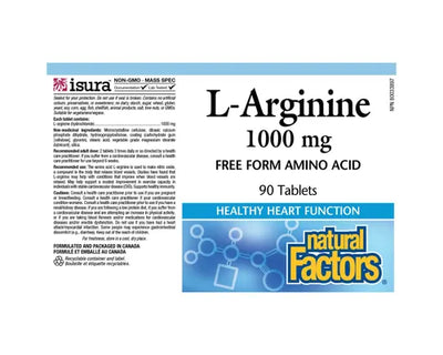 Natural Factors L-Arginine 1000mg 90 Tablets