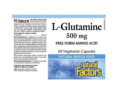 Natural Factors L-Glutamine 500mg 60 Veggie Caps