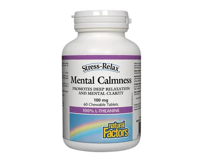 Natural Factors Stress-Relax Mental Calmness 100mg 60 Chewable Tablets