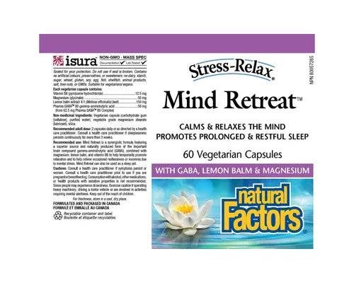 Natural Factors Stress-Relax Mind Retreat 60 Veggie Caps