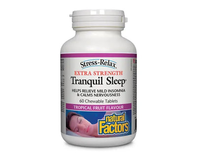 Natural Factors Stress-Relax Tranquil Sleep Extra Strength 60 Chewable Tablets