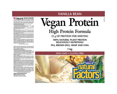 Natural Factors Vegan Protein Vanilla Bean 1kg