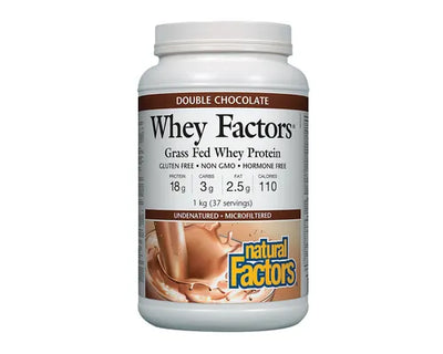 Natural Factors Whey Factors Grass Fed Whey Protein Double Chocolate 1kg