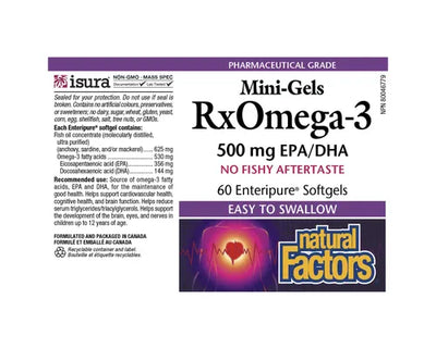 Natural Factors Rx Omega-3 Mini Gels 500mg 60 Softgels
