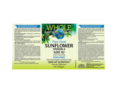 Whole Earth & Sea Sunflower Vitamin E 400 IU 90 Softgels