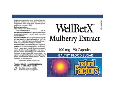 Natural Factors WellBetX Mulberry Extract 100mg 90 Capsules