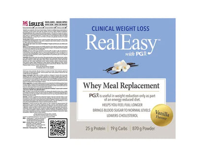 Natural Factors Real Easy With PGX Whey Meal Replacement Vanilla 870g