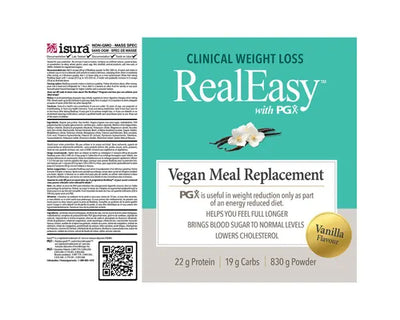 Natural Factors Real Easy With PGX Vegan Meal Replacement Vanilla 830g