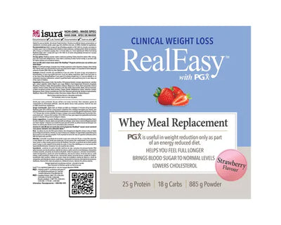 Natural Factors Real Easy With PGX Whey Meal Replacement Strawberry 885g