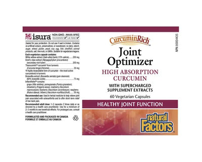 Natural Factors Curcumin Rich Joint Optimizer 60 Veggie Caps