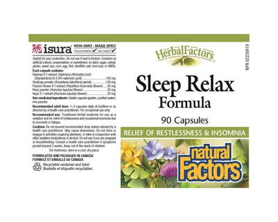 Natural Factors Herbal Factors Sleep Relax Formula 90 Capsules