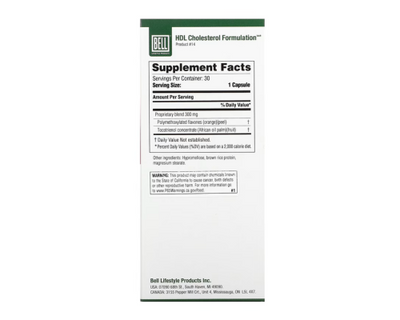 Bell Lifestyle, HDL Cholesterol Formulation , 30 Veggie Capsules