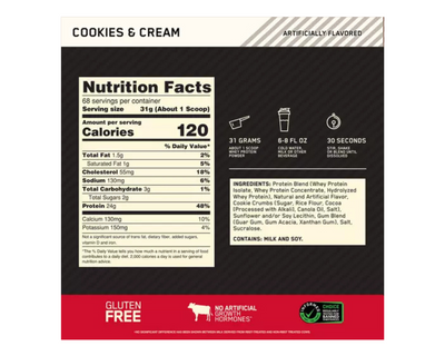 Optimum Nutrition 100% Gold Standard Whey Cookies & Cream 5lbs