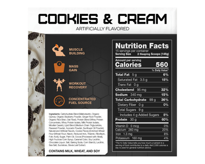 Rivalus Clean Gainer Cookies and Cream 5 lbs